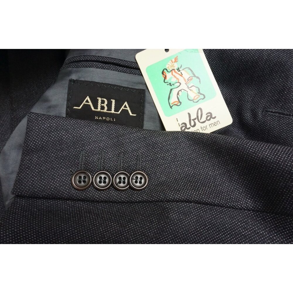 Abla Napoli x Attolini S100s Wool Gray 2 Pc Suit Jacket Pants Sz 44 BRAND NEW